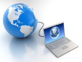 globe and computer
