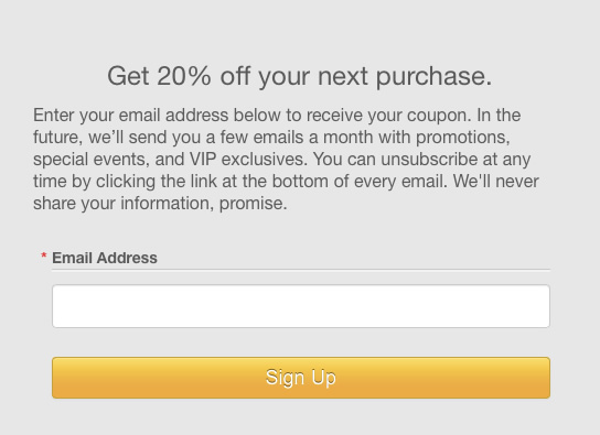 Email Marketing - signup form